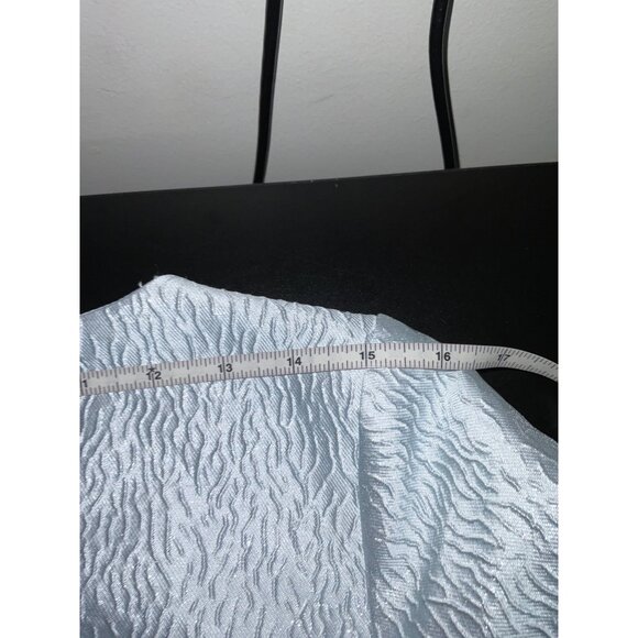 DEVCHATA Women Modest Metallic Floral Print Maxi Dress Gown in Light Blue size S - Picture 12 of 14